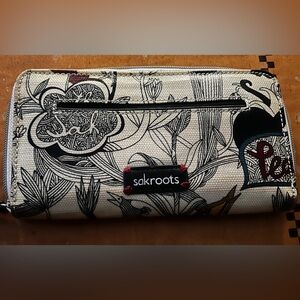 Sakroots Black and Cream Artist Circle wallet